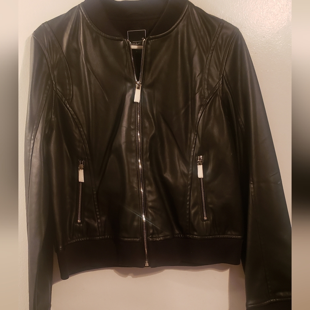 Lily &lottie faux leather bomber jacket